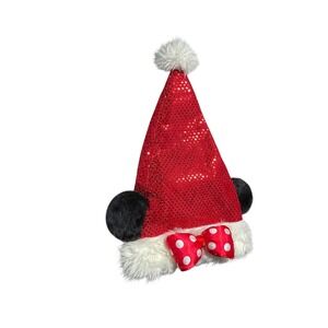 Disney Red and White Minnie Mouse Santa Hat